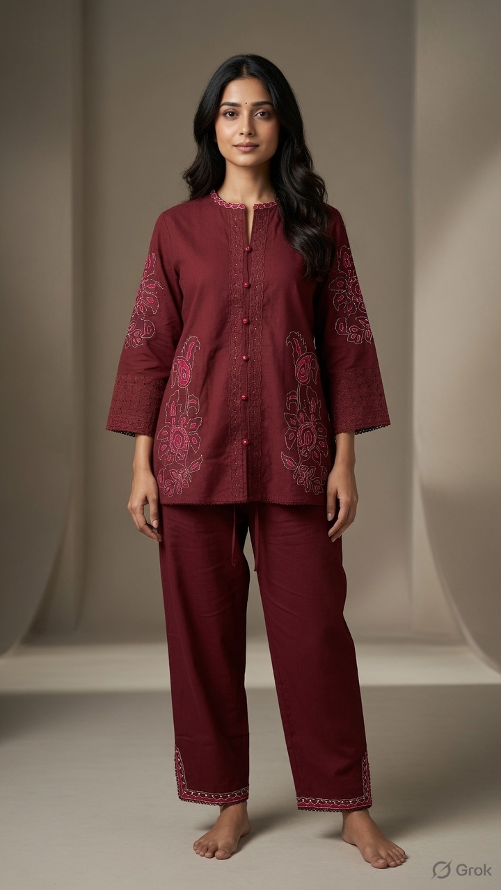 Deep Maroon Threadwork Set