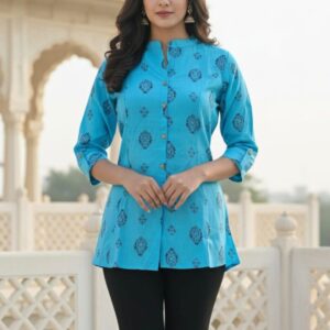 Sky Blue Mandala Print Tunic