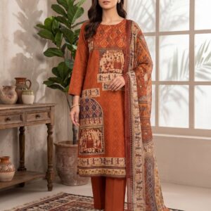 Yufta Rust Linen 3PC Set A718SKDRT-L-202607-49