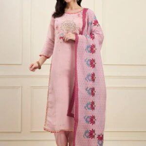 Yufta Pink Mal Chanderi 3PC Set 7743SKDPK-3XL-202607-47