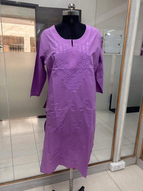 Yufta Peach Cotton Lucknowi Top 7908TOPPC